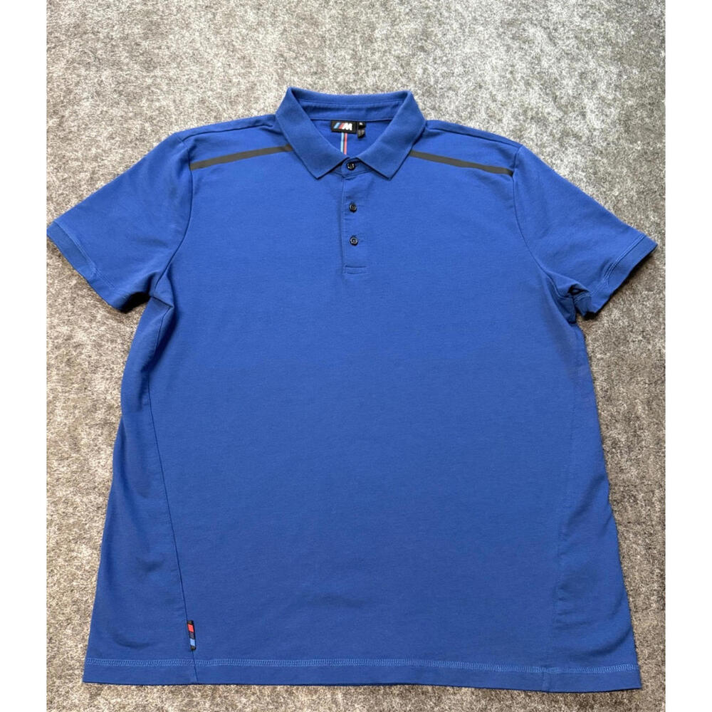 BMW Men's Blue Xtra Large XL M-Series Polo Collared Shirt Lightweight Regular
